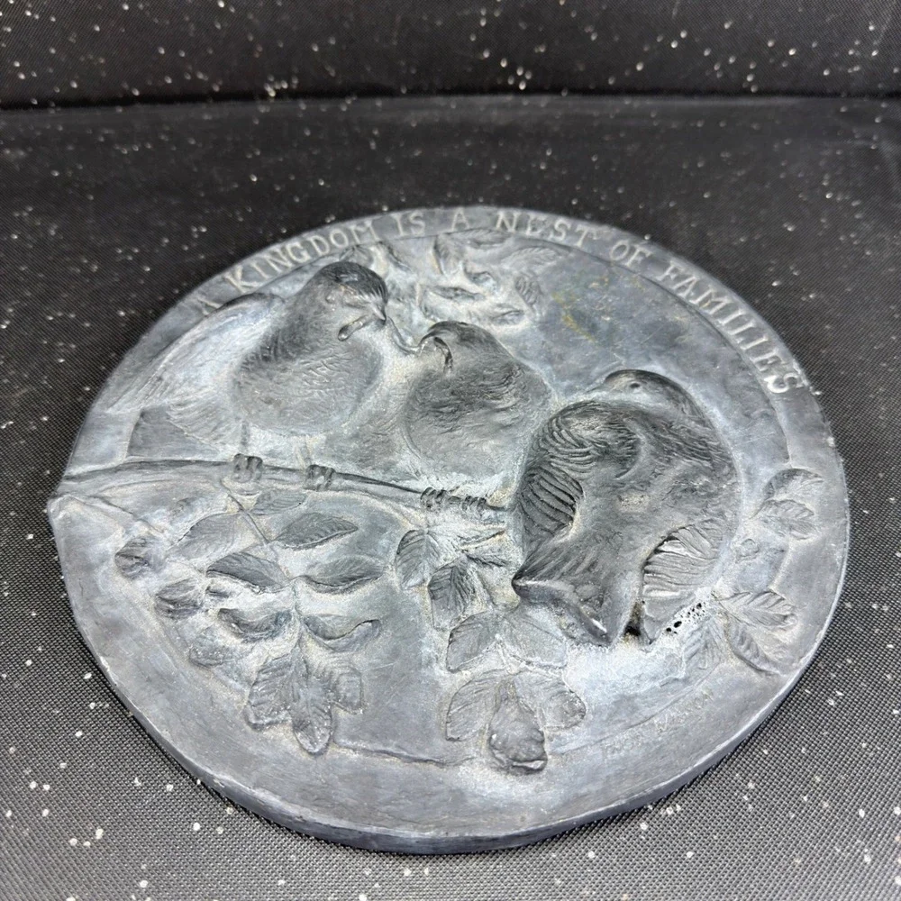 Hen Feathers Bird Wall Plaque A Kingdom Is A Nest Of Families Thos Wilson 8in